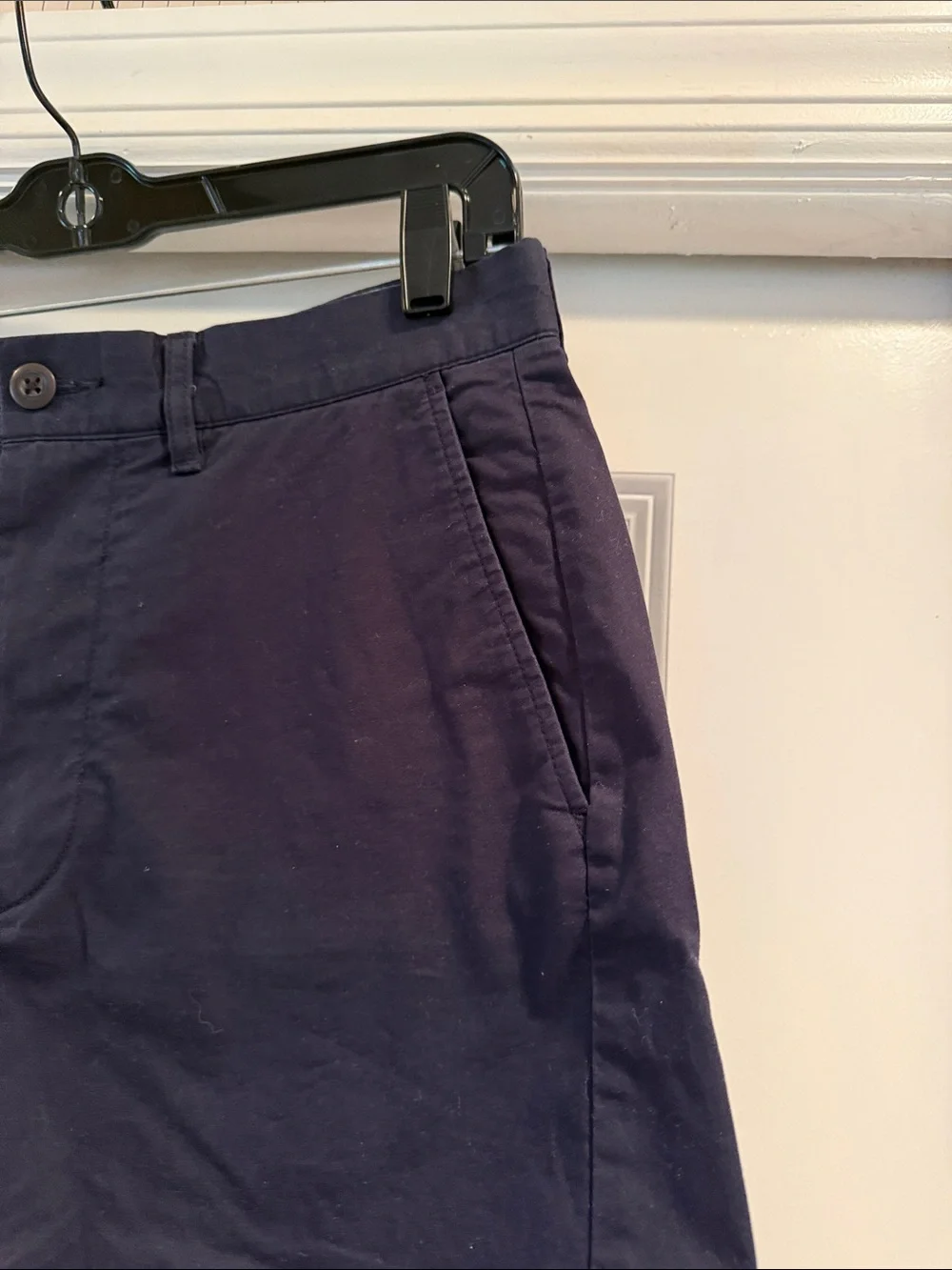 J. Crew Navy Flat-Front Cotton Chino Shorts